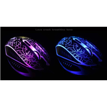 Nuevo mouse para juegos con cable USB 2.0, 7 colores Dazzle Light Gaming con cable Mouse LED con luz